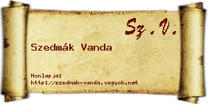 Szedmák Vanda névjegykártya